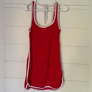 Urban Outfitters Red Tank Top Terry Cloth Dress with White Trim, Women’s L